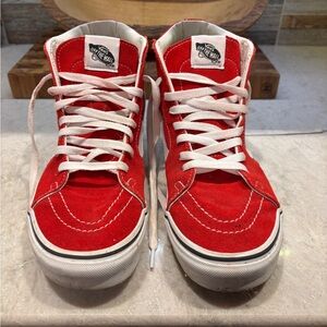 Vans Bold Red Canvas High-Tops